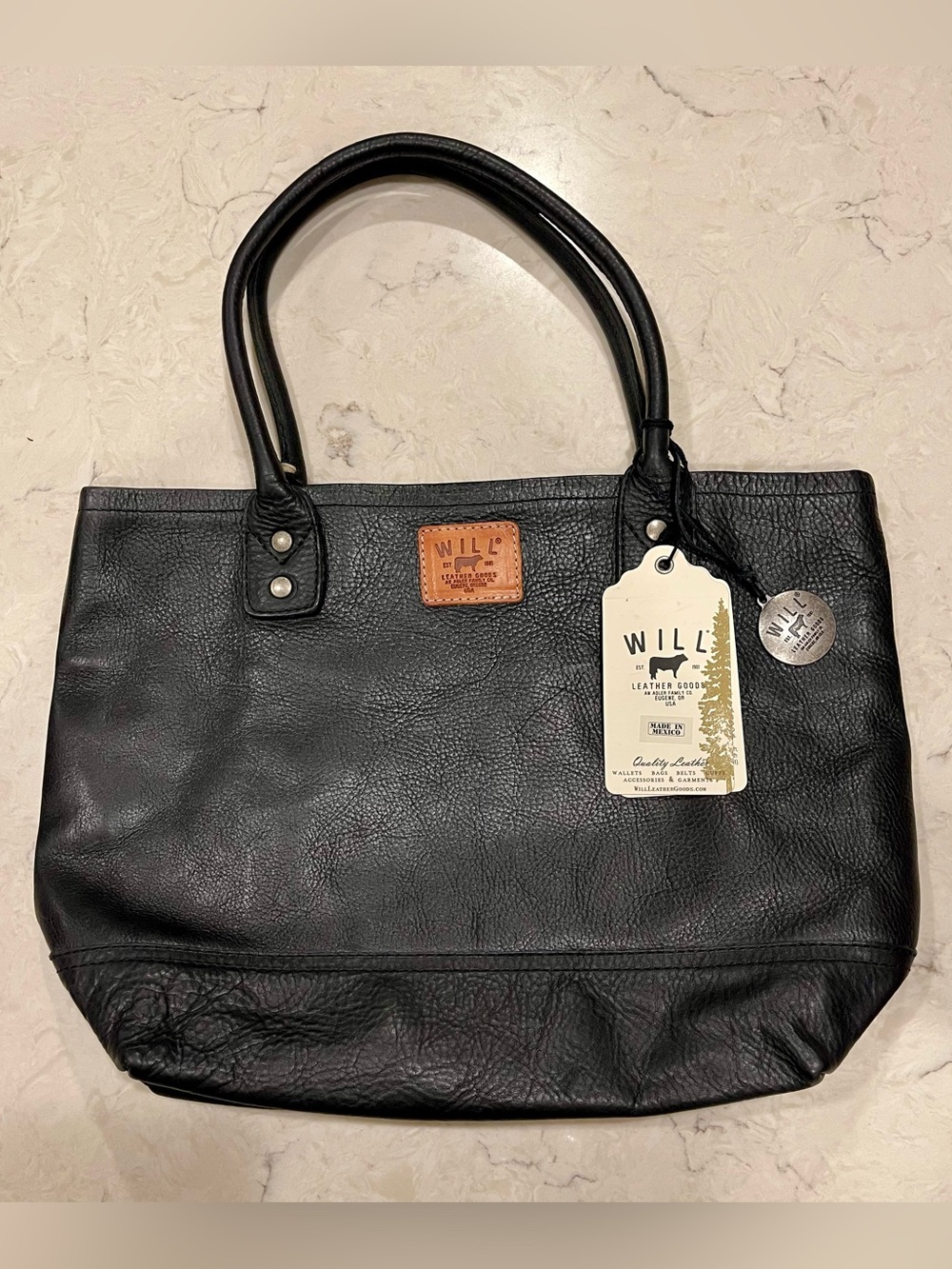 NWT $250 Will Leather Goods black everyday tote